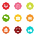 Urban statistics icons set, flat style