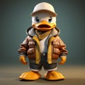 Urban Style 3d Cartoon Duck: Cute And Hip Hop Inspired