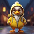 Urban Style 3d Cartoon Duck: Cute And Street-savvy