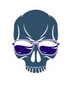 Urban stylish skull vector logo or icon, aggressive criminal scull tattoo.