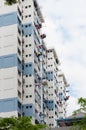 Urban sun drying clothes line in Singapore city Royalty Free Stock Photo