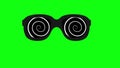 Urban sun glass optical illusion rotating move spiral inside black sunglasses seamless looping animation