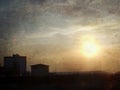 Urban Sunset (grunge image) Royalty Free Stock Photo