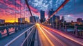 Urban Sunset: Modern Bridge View./n Royalty Free Stock Photo