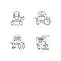 Urban taxi service linear icons set