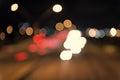 Urban traffic. Blurred car lights night. Urban night. Lights defocused background. Night city lights. Illumination and Royalty Free Stock Photo