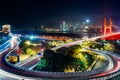 Urban traffic with cityscape in Shenzhen Royalty Free Stock Photo
