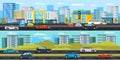 Urban Traffic Horizontal Banners Royalty Free Stock Photo