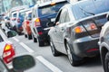 Urban traffic jam in a city street road Royalty Free Stock Photo