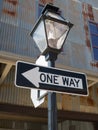 One way street sign