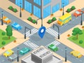 Urban Traffic Template Isometric View. Vector