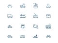 Urban transport vector linear icons set Royalty Free Stock Photo