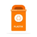 Urban trash bin for plastic waste flat isolated Royalty Free Stock Photo