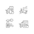 Urban travelling issues linear icons set Royalty Free Stock Photo