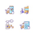 Urban travelling issues RGB color icons set Royalty Free Stock Photo