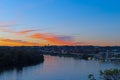 Bright autumn sunset over Georgetown waterfront in Washington DC, USA. Royalty Free Stock Photo