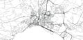 Urban vector city map of Setubal, Portugal