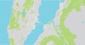 Urban vector city map of Tromso, Norway, Europe