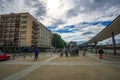 Urban view of Annecy town around the Gare d\'Annecy railway station area in Annecy, Haute-Savoie, south-eastern France