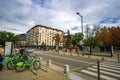 Urban view of Annecy town around the Gare d\'Annecy railway station area in Annecy, Haute-Savoie, south-eastern France