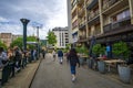 Urban view of Annecy town around the Gare d\'Annecy railway station area in Annecy, Haute-Savoie, south-eastern France