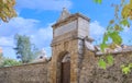 Urban view of Civitavecchia, Italy: portal of the 16th century designed by the military architect Antonio da Sangallo.