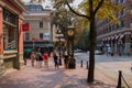 Urban view of Downtown Vancouver. Old and modern buildings, roads, commercial establishments on sunny summer day