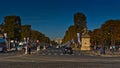 Cityscape of Champs-Elysees street and the Arc of Triumph in Paris France Royalty Free Stock Photo