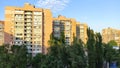 Urban view of high-rise buildings in a typical area of a post-Soviet city Royalty Free Stock Photo