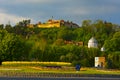 Urban view of Orthodox church and Fortress in Brasov in Transylvania, Rumania.