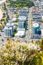 Urban vView from top of Mount Maunganui to streets and apartment buildings below