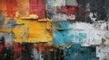 Urban Wall Covered in Colorful Torn Posters - AI Generated