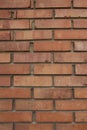 Urban wall with reddish bricks