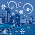 Urban winter background series