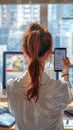 Urban Woman Checking Smartphone in Cozy Home Setting