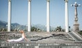 Urban Yoga bhujangasana cobra pose Royalty Free Stock Photo