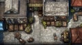 Urbane Battlemap Of Small City Street With Marketplace Royalty Free Stock Photo