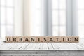 Urbanisation sign in a bright office Royalty Free Stock Photo