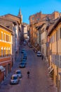 Urbino, Italy, October 1, 2021: Narrow street in the old town of