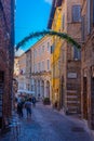 Urbino, Italy, October 1, 2021: Narrow street in the old town of