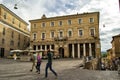 15/09/13, Urbino, Italy - People walking across a square in Urbino