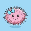 Urchin Cartoon Isolated Cute Illustration