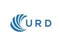 URD letter logo design on white background. URD creative circle letter logo concept. URD letter design