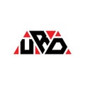 URD triangle letter logo design with triangle shape. URD triangle logo design monogram. URD triangle vector logo template with red Royalty Free Stock Photo
