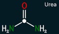 Urea, carbamide molecule. It is a nitrogenous compound containing a carbonyl group, is used as fertilizer, in cosmetics. Skeletal