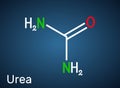 Urea, carbamide molecule. It is a nitrogenous compound containing a carbonyl group, is used as fertilizer, in cosmetics.