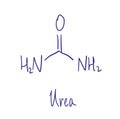 Urea chemical structure. Vector illustration Hand drawn Royalty Free Stock Photo