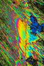 Urea crystals in polarized light Royalty Free Stock Photo
