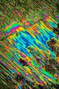 Urea crystals in polarized light Royalty Free Stock Photo