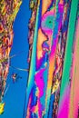 Urea crystals in polarized light under the microscope Royalty Free Stock Photo